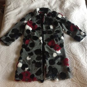 Faux fur trench coat